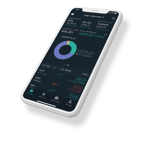 Firstrade mobile app dashboard